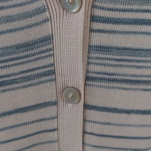 ! Elisabeth 100% silk striped cardigan  ,  Shoulder Pads , 2 - Picture 3 of 6